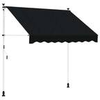 Manuell einziehbare Markise Schwarz 150 cm