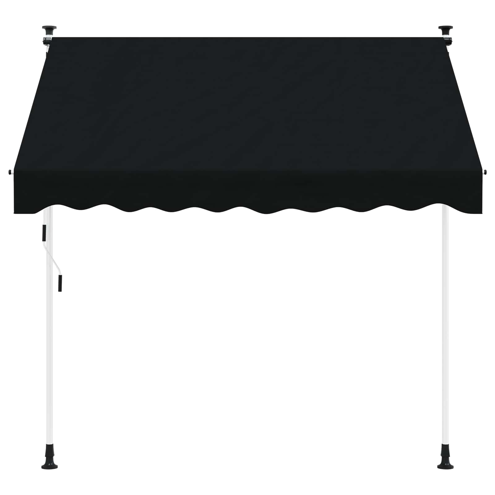 Manuell einziehbare Markise Schwarz 150 cm