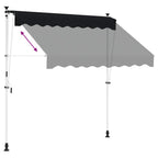 Manuell einziehbare Markise Schwarz 400 cm