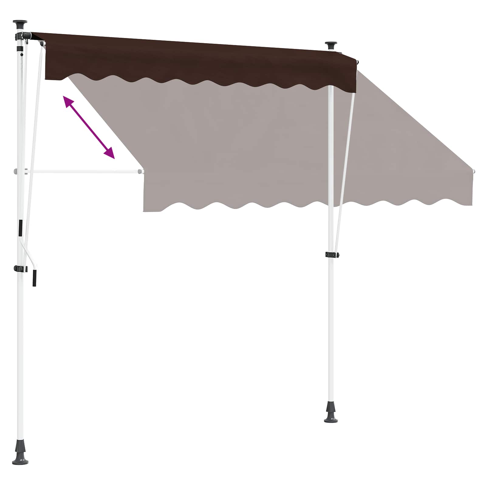 Manuell einziehbare Markise Braun 300 cm