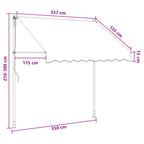 Manuell einziehbare Markise Braun 350 cm