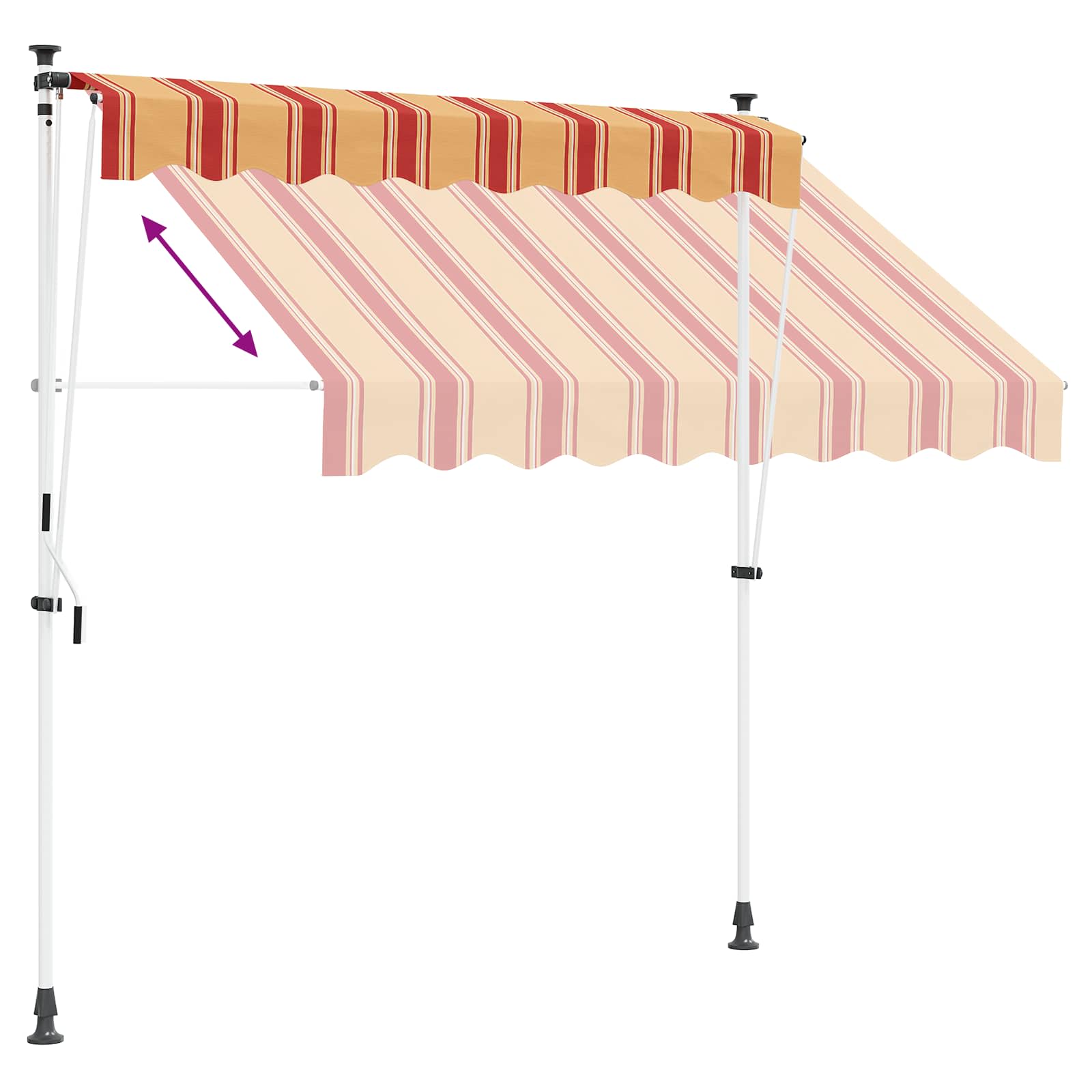 Manuell einziehbare Markise Mehrfarbig 350 x 115 x 300 cm