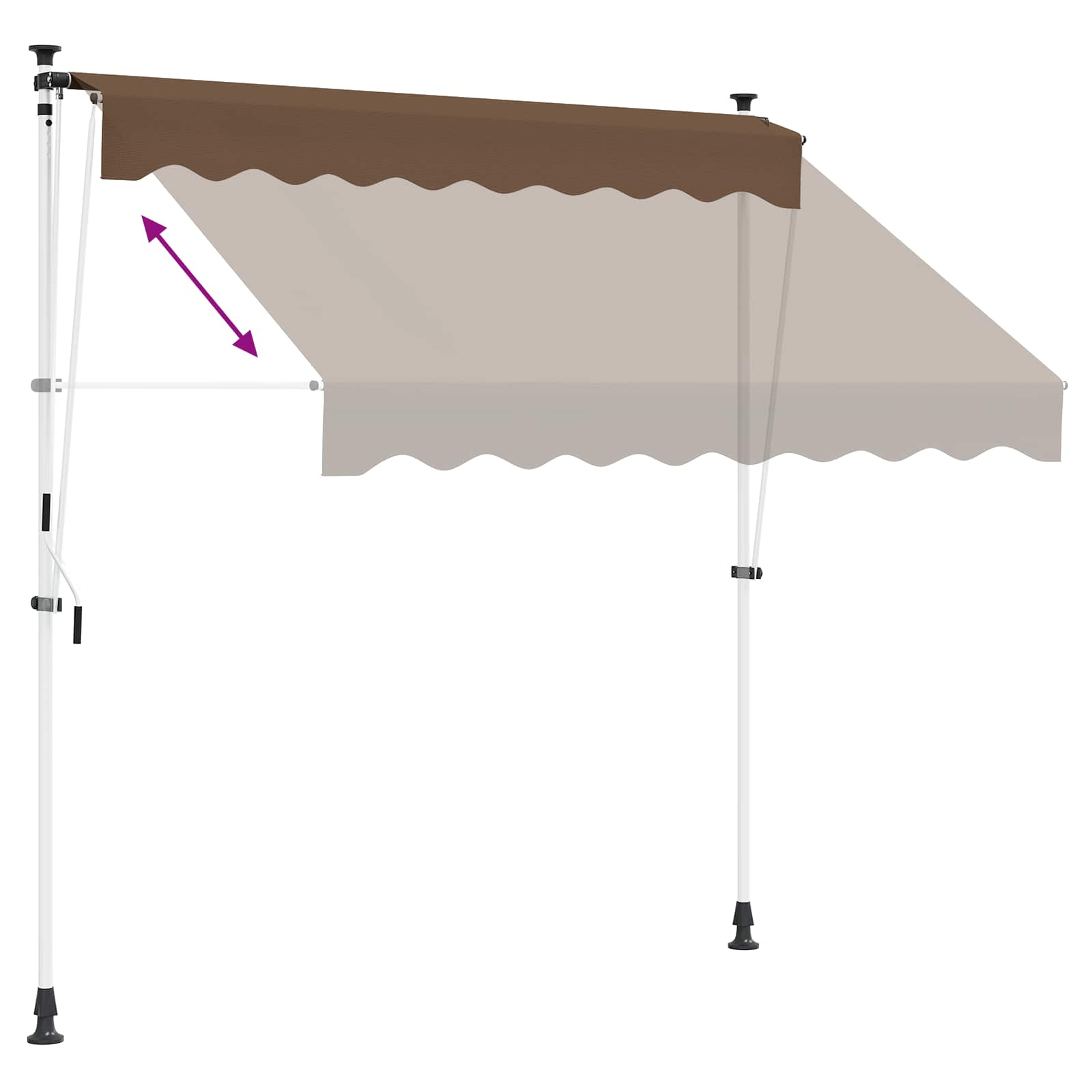 Manuell einziehbare Markise Taupe 100 cm