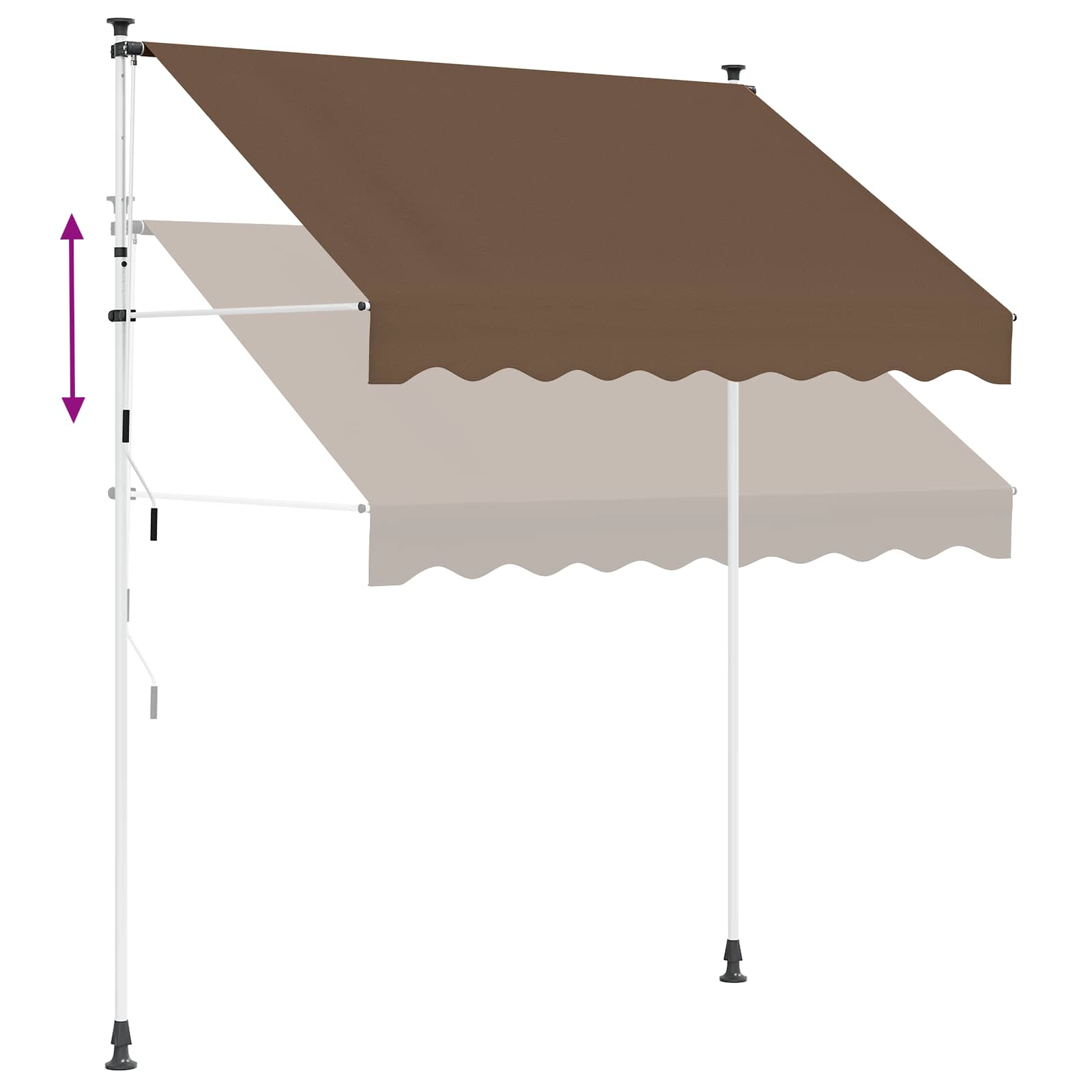 Manuell einziehbare Markise Taupe 250 cm