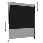 Outdoor Rollo Schwarz 120 x 270 cm