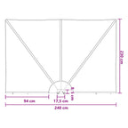 Balkon Sichtschutz 240 x 160 cm Polyester Rechtwinklig Hellgrau