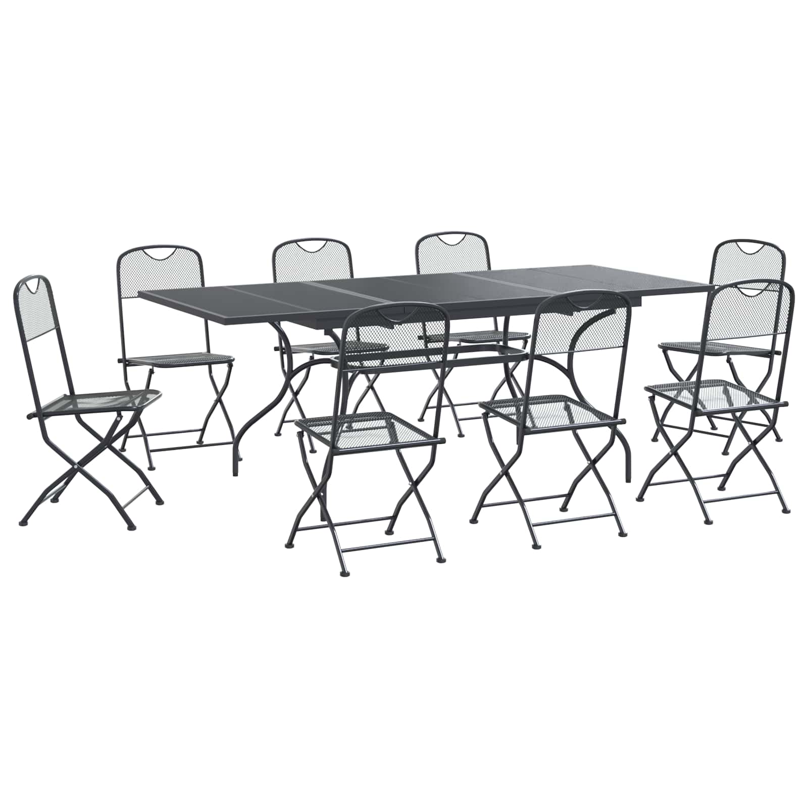 Garten Essgruppe 9 pcs Anthrazit 212 x 90 x 76 cm