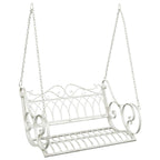Schaukelbank Stahl 109 x 75 x 59 cm Antik Weiß
