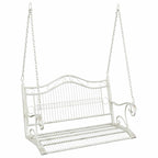 Schaukelbank Stahl 115 x 61 x 63 cm Antik Weiß