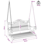 Schaukelbank Stahl 115 x 61 x 63 cm Antik Weiß