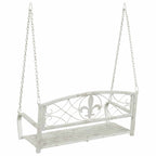 Schaukelbank Stahl 110,5 x 59 x 55 cm Antik Weiß