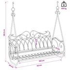 Schaukelbank Stahl 112 x 60 x 126,5 cm Antikbraun