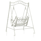 Schaukelbank Stahl 113 x 121,5 x 168 cm Antik Weiß