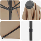 Garten-Sonnenschirm 230 x 230 cm Polyester Rechtwinklig Taupe