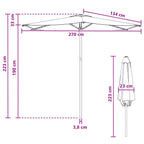 Garten-Sonnenschirm 270 x 270 cm Polyester Rechtwinklig Taupe
