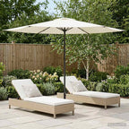 Garten-Sonnenschirm 300 x 300 cm Polyester Rechtwinklig Creme