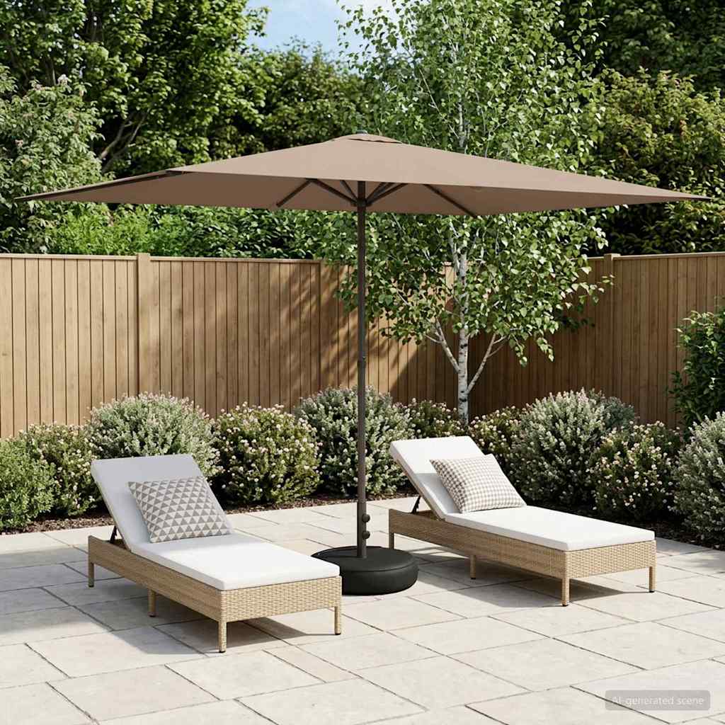 Garten-Sonnenschirm 200 x 300 cm Polyester Rechtwinklig Taupe