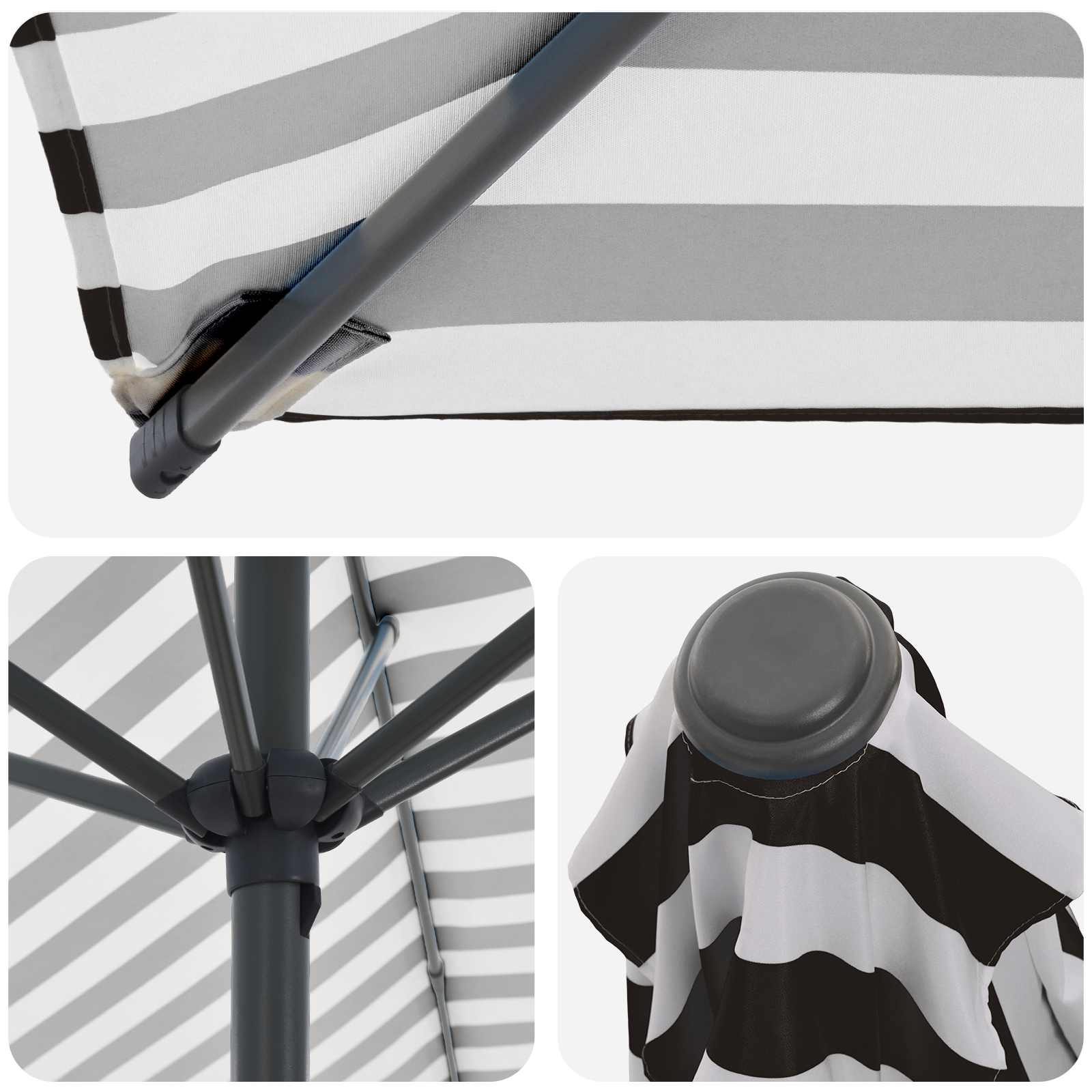 Garten-Sonnenschirm 270 x 270 cm Polyester Rechtwinklig