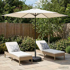 Garten-Sonnenschirm 300 x 300 cm Polyester Rechtwinklig Creme