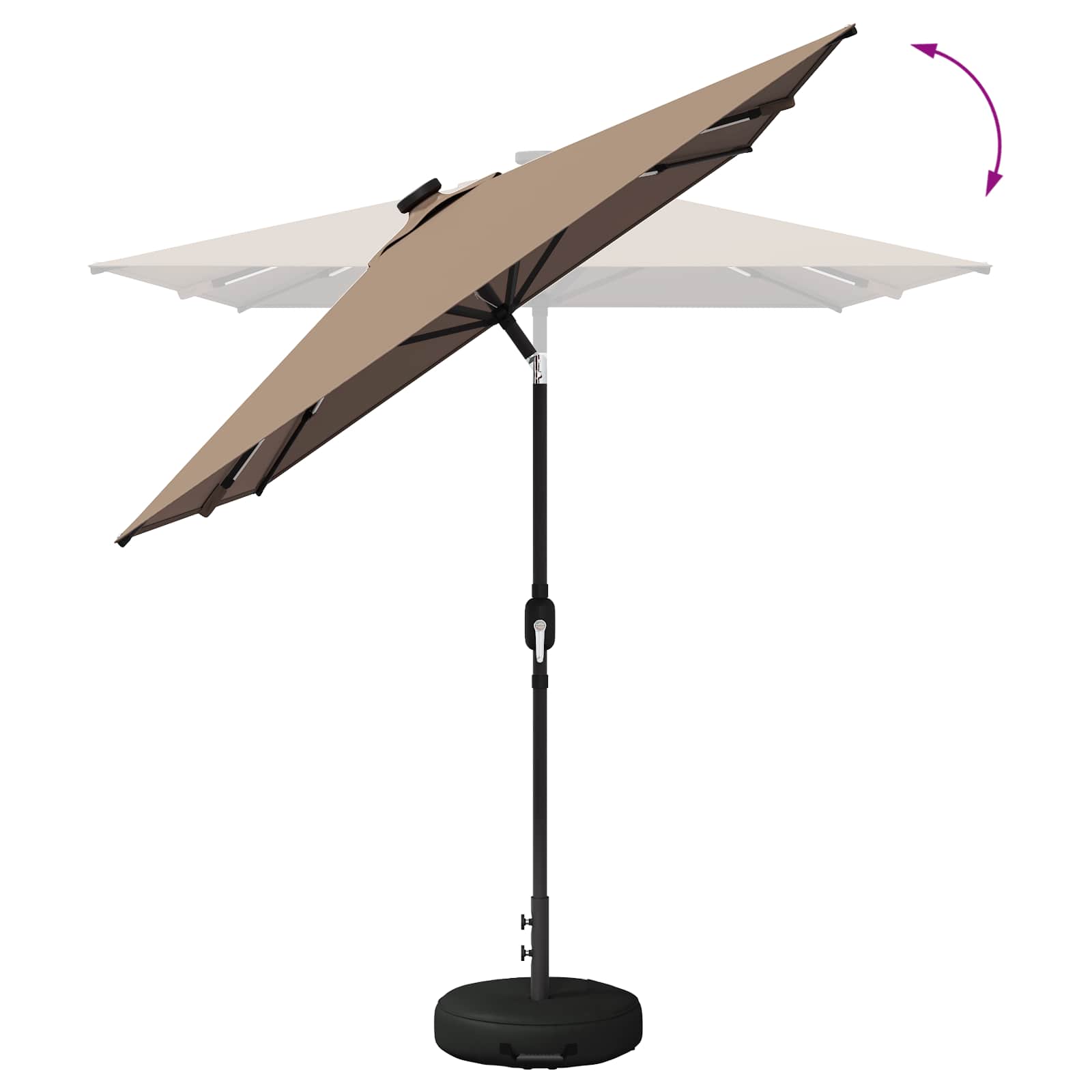 Garten Sonnenschirm mit LED-Lichtern 200 x 300 cm Polyester