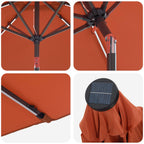 Garten Sonnenschirm mit LED-Lichtern 200 x 300 cm Polyester