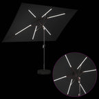 Garten Sonnenschirm mit LED-Lichtern 200 x 300 cm Polyester