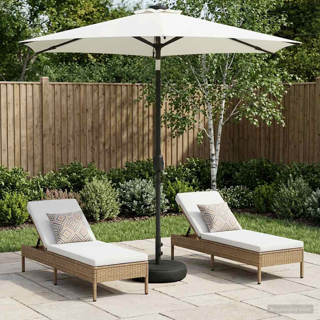 Garten Sonnenschirm mit LED-Lichtern 230 x 230 cm Polyester