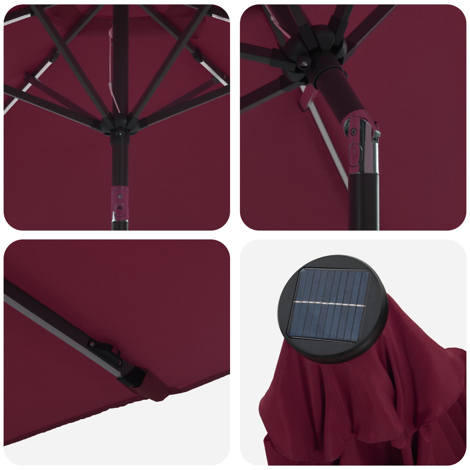 Garten Sonnenschirm mit LED-Lichtern 230 x 230 cm Polyester