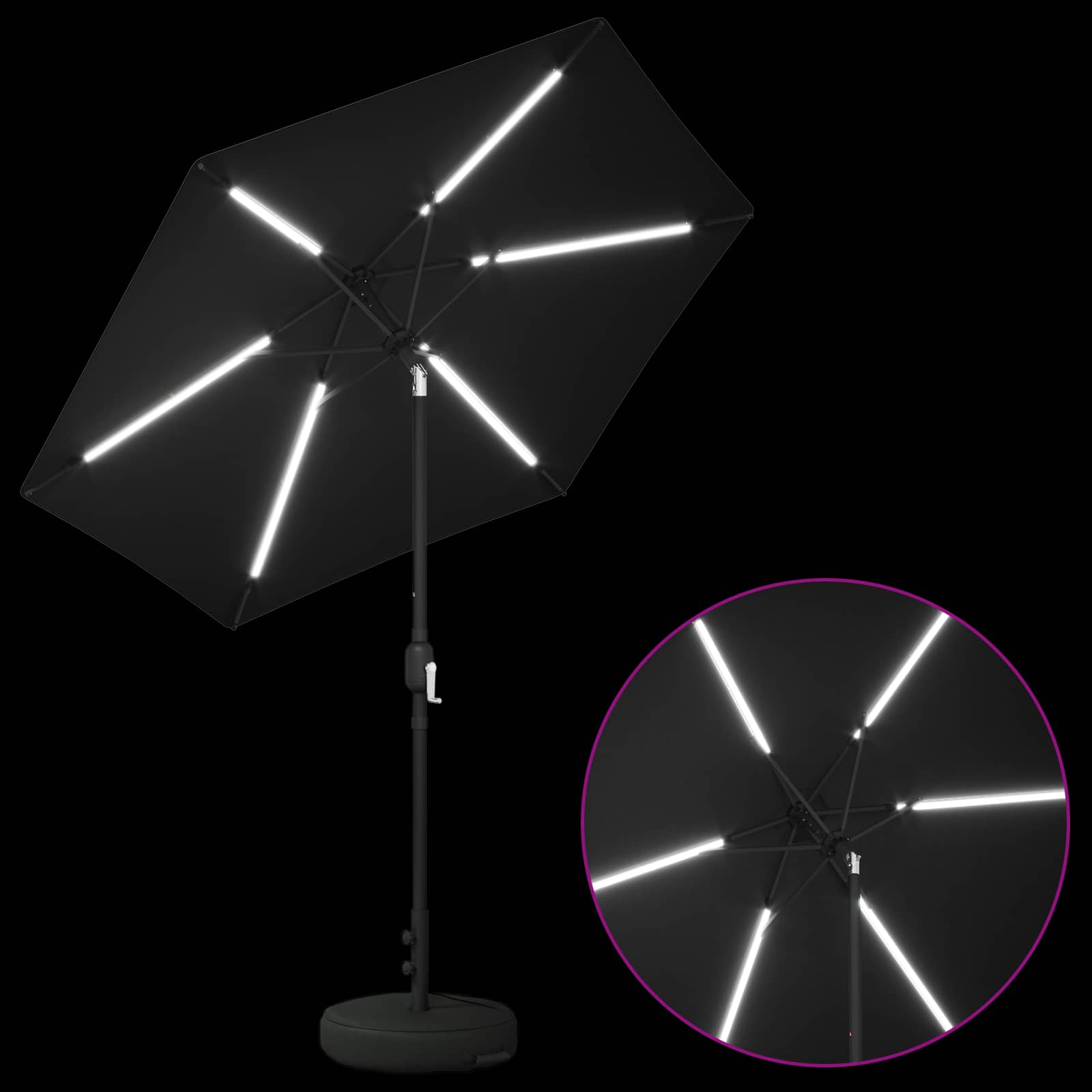 Garten Sonnenschirm mit LED-Lichtern 230 x 230 cm Polyester