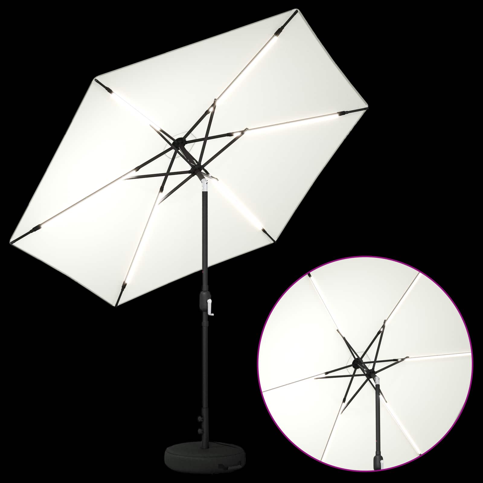 Garten Sonnenschirm mit LED-Lichtern 270 x 270 cm Polyester