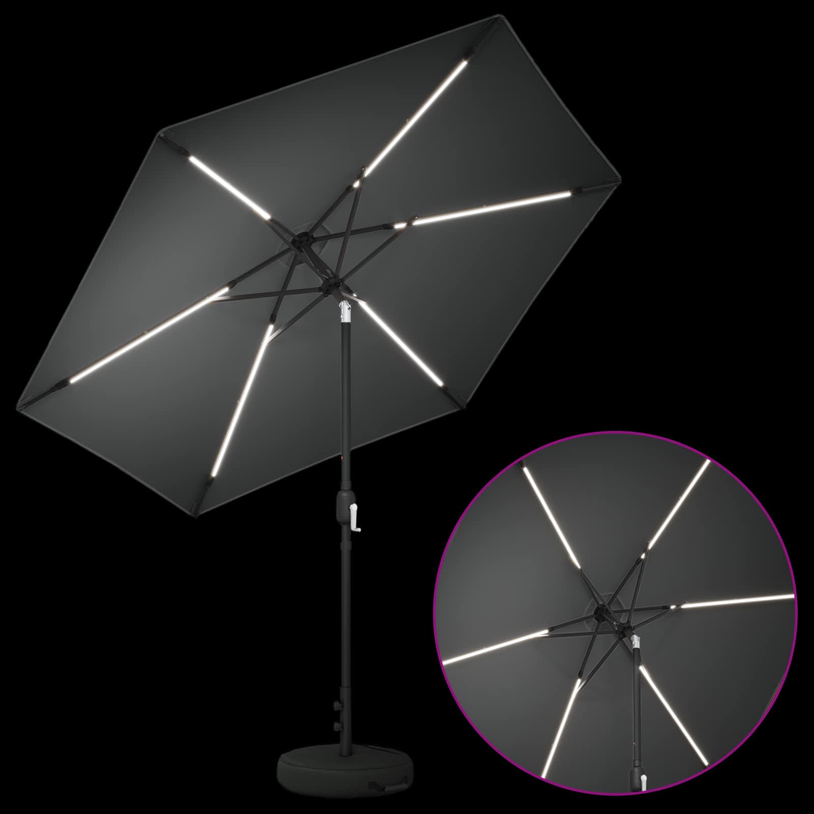 Garten Sonnenschirm mit LED-Lichtern 270 x 270 cm Polyester