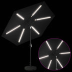 Garten Sonnenschirm mit LED-Lichtern 270 x 270 cm Polyester