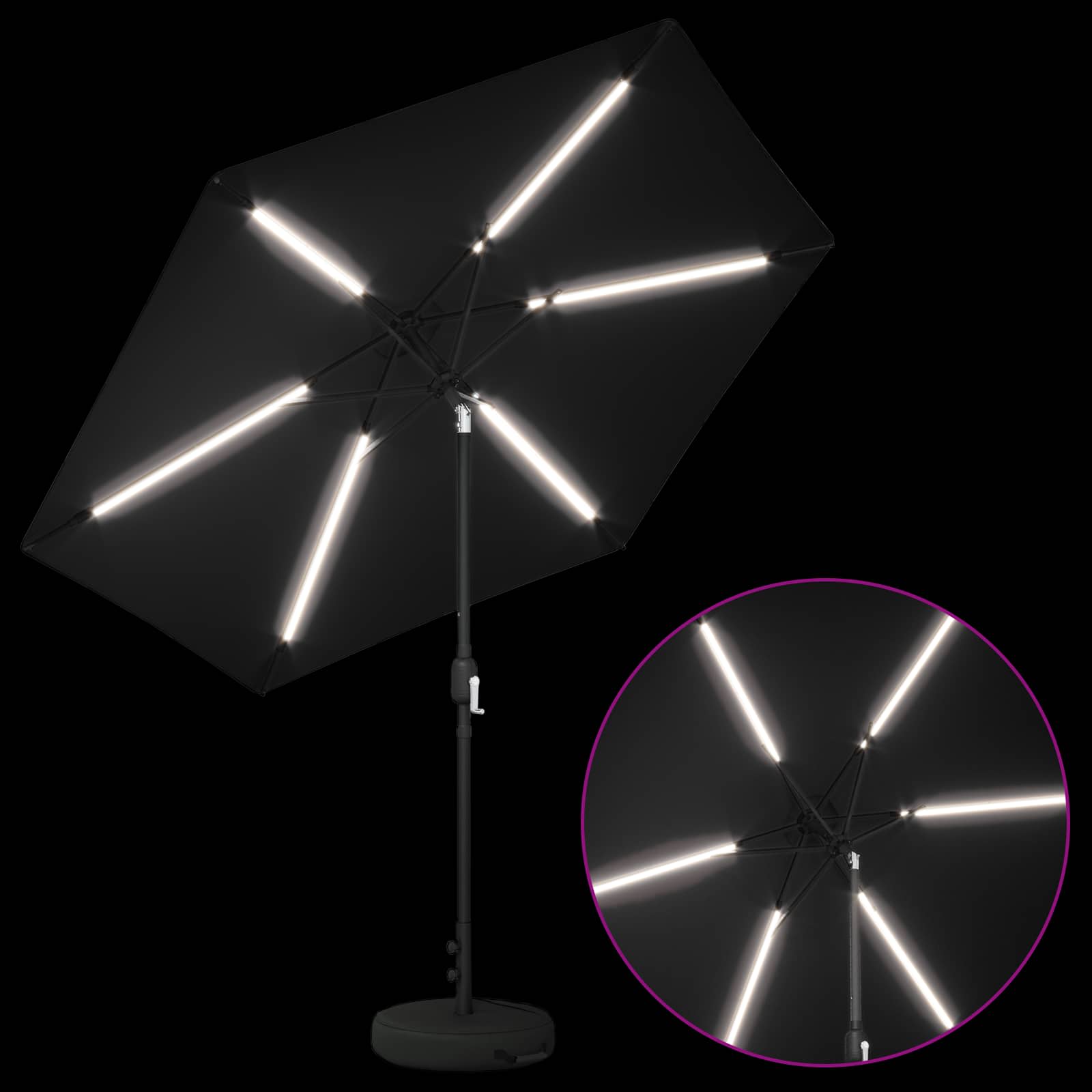 Garten Sonnenschirm mit LED-Lichtern 270 x 270 cm Polyester
