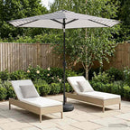 Garten Sonnenschirm mit LED-Lichtern 270 x 270 cm Polyester