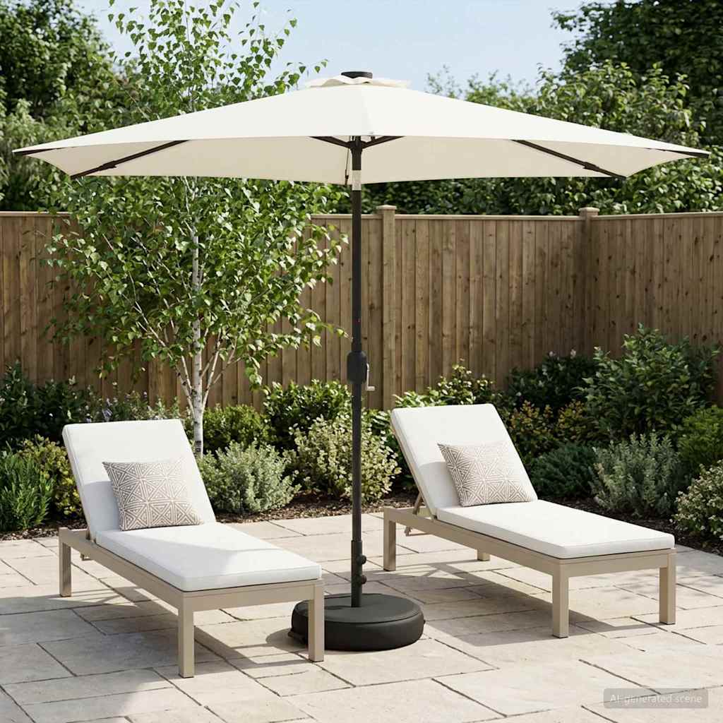 Garten Sonnenschirm mit LED-Lichtern 300 x 300 cm Polyester