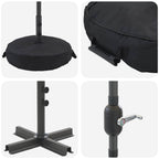 Garten Sonnenschirm mit LED-Lichtern 300 x 300 cm Polyester
