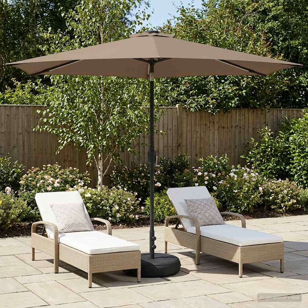 Garten Sonnenschirm mit LED-Lichtern 300 x 300 cm Polyester