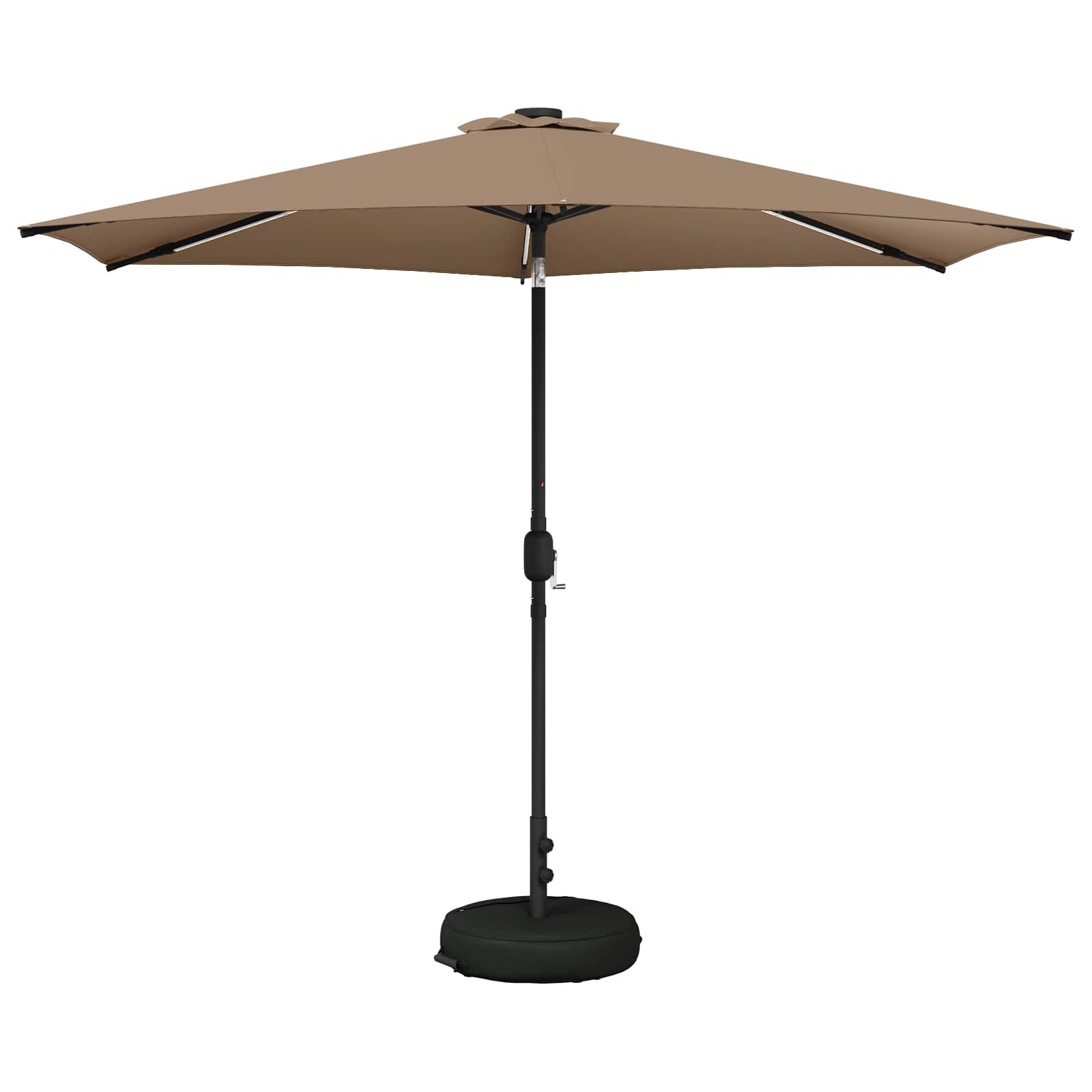 Garten Sonnenschirm mit LED-Lichtern 300 x 300 cm Polyester
