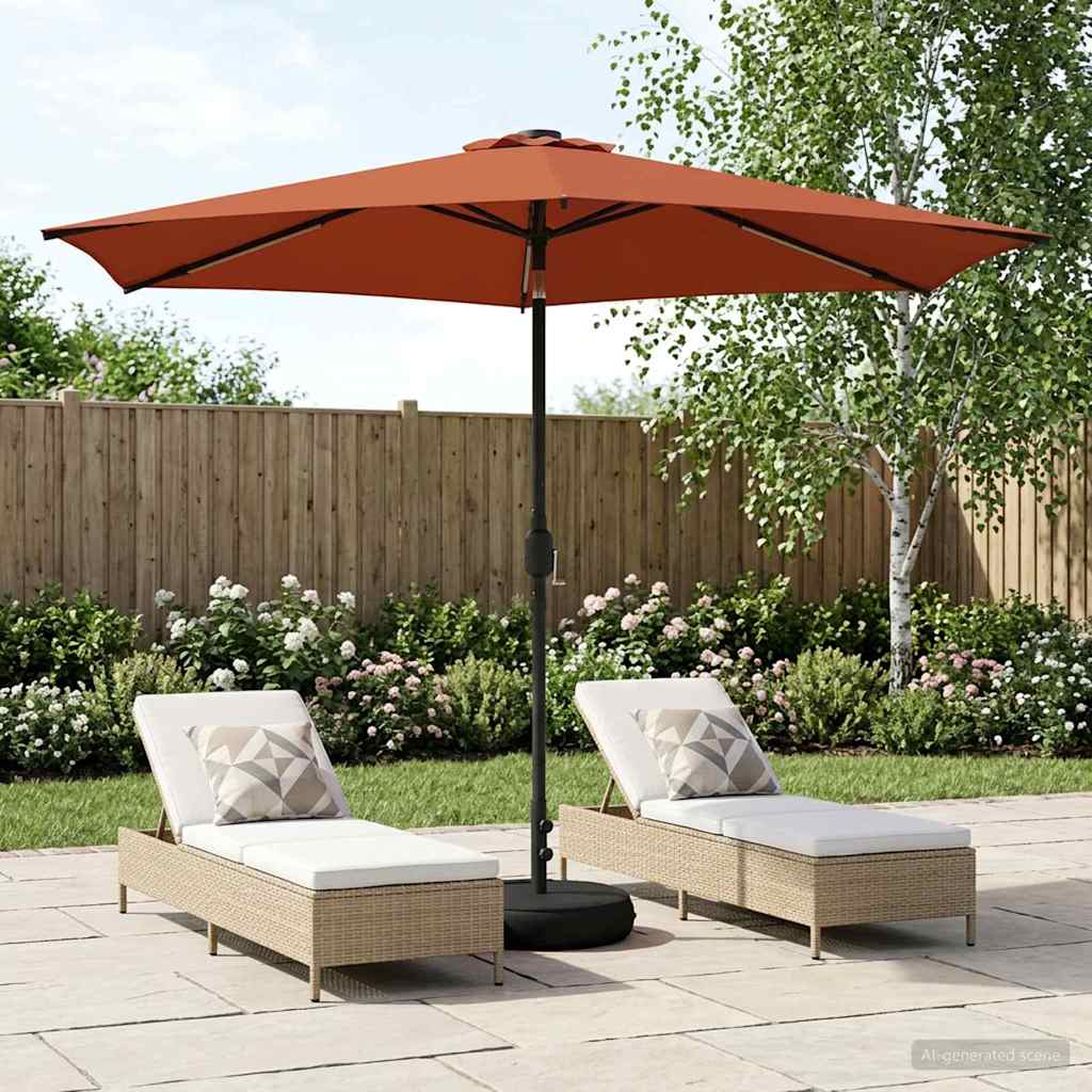 Garten Sonnenschirm mit LED-Lichtern 300 x 300 cm Polyester
