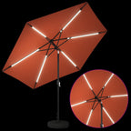 Garten Sonnenschirm mit LED-Lichtern 300 x 300 cm Polyester