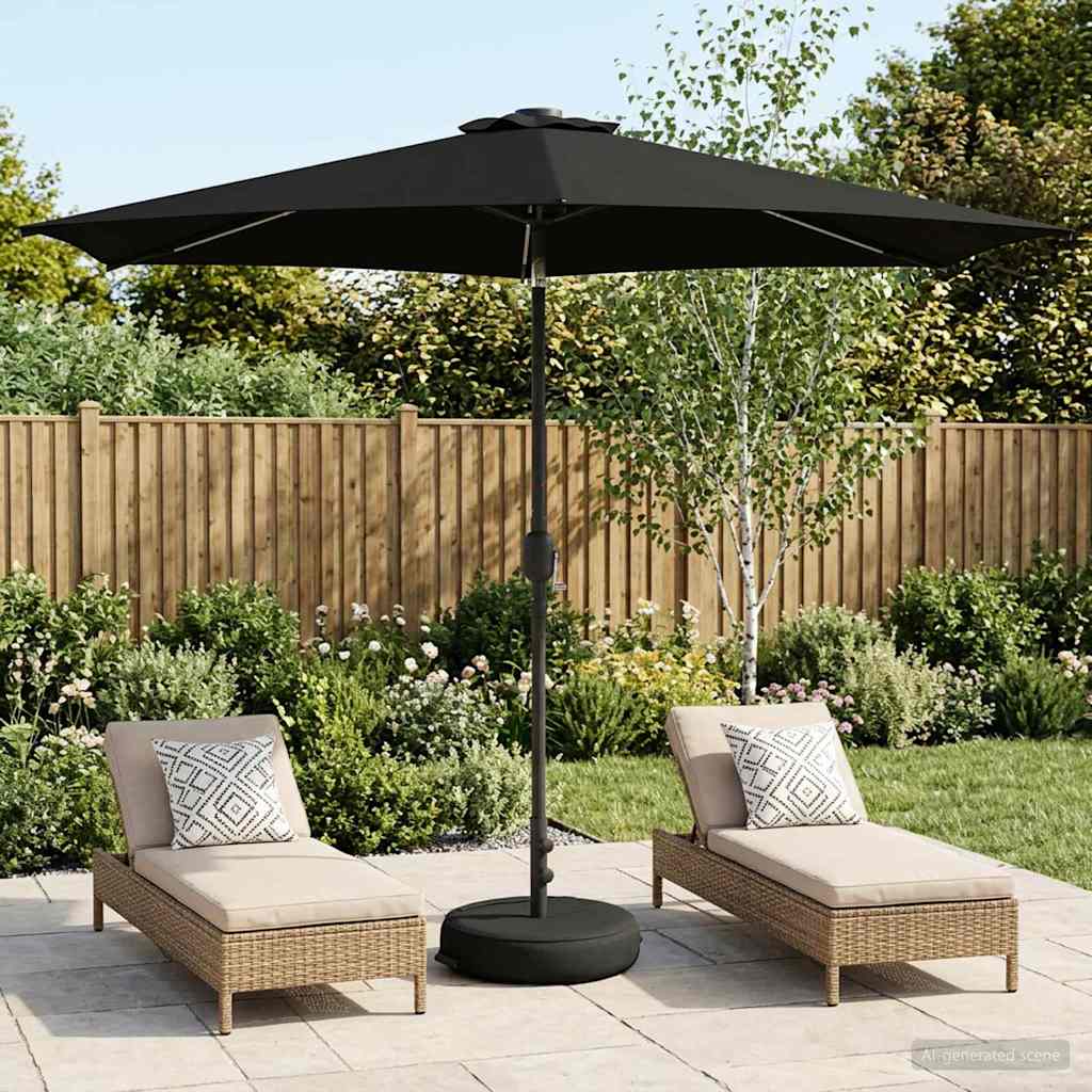 Garten Sonnenschirm mit LED-Lichtern 300 x 300 cm Polyester