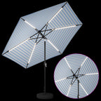 Garten Sonnenschirm mit LED-Lichtern 300 x 300 cm Polyester