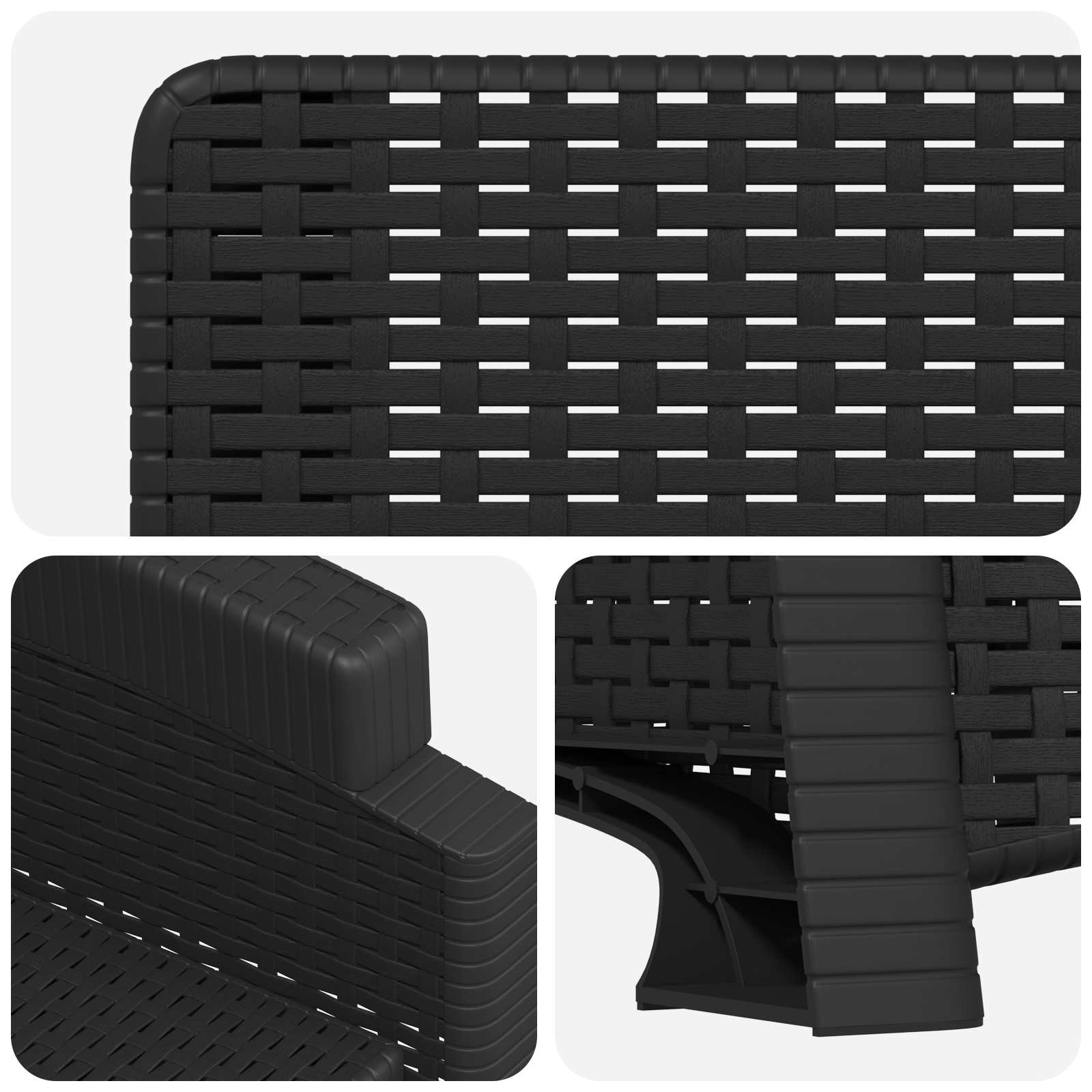 Liegesessel Garten Rattan-Optik Anthrazit PP