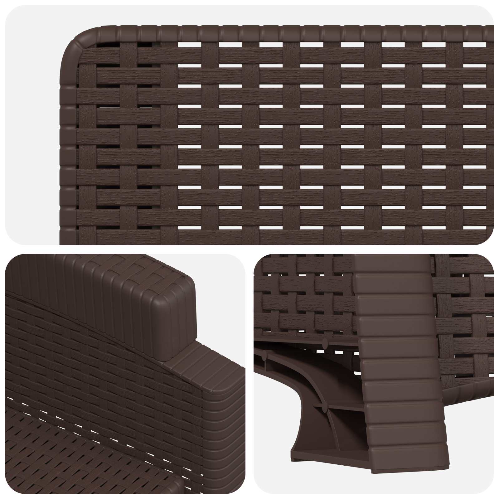 Liegesessel Garten Rattan-Optik Braun PP