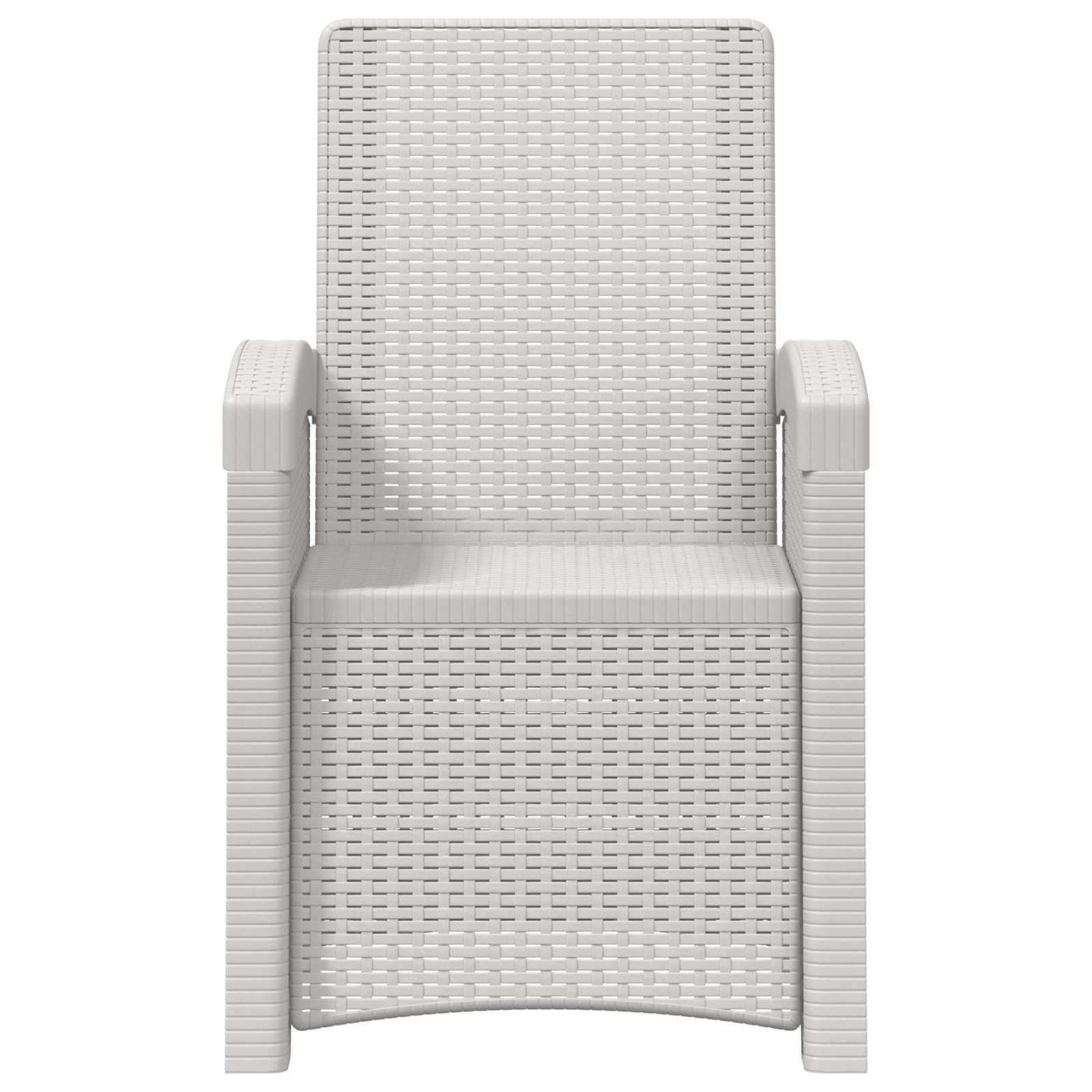 Garten-Liegesessel Rattan-Optik Weiß PP