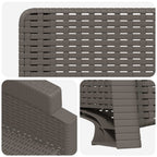 Liegesessel Garten Rattan-Optik Hellgrau PP