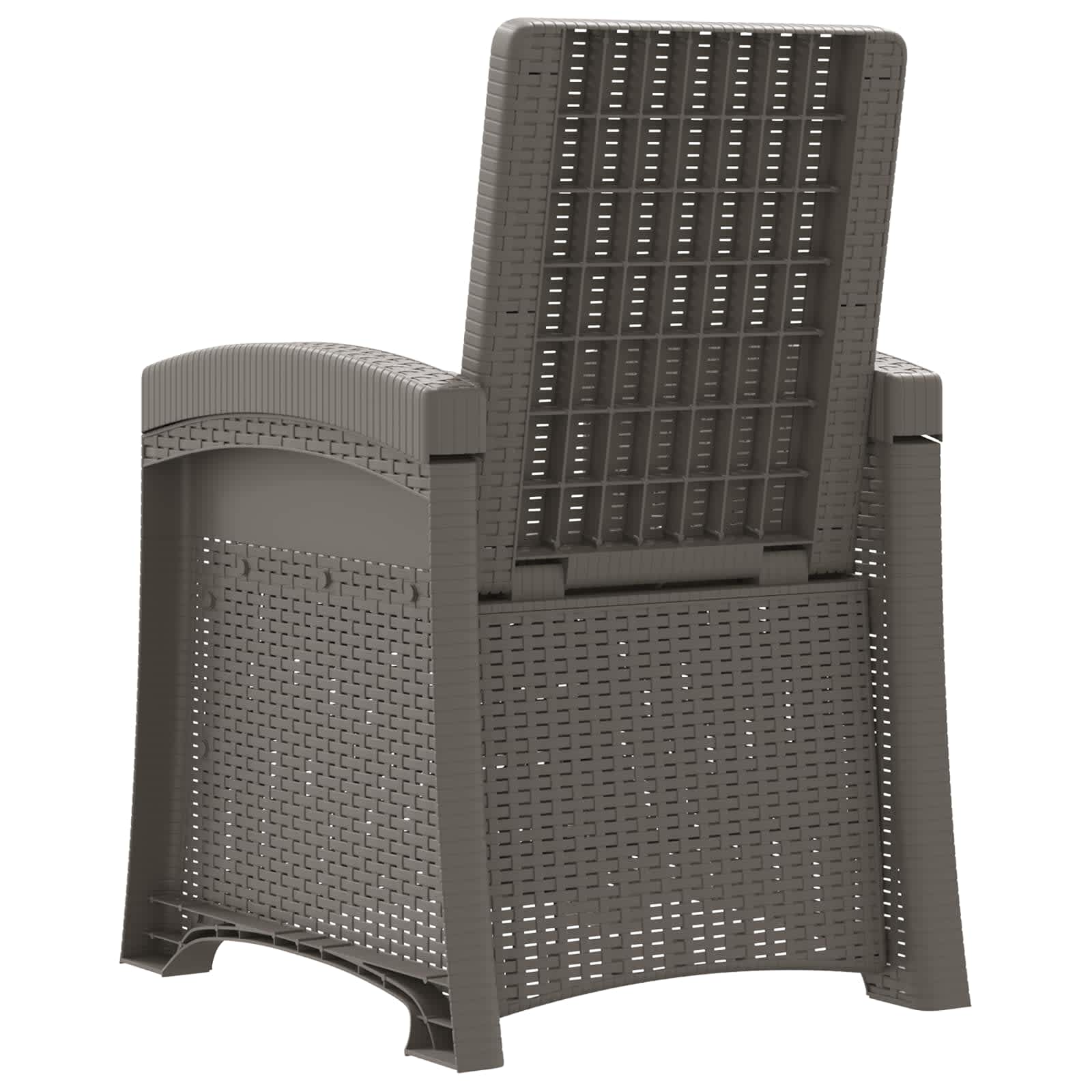 Liegesessel Garten Rattan-Optik Hellgrau PP