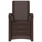 Liegesessel Garten Rattan-Optik 2 pcs Braun PP