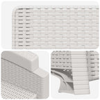 Liegesessel Garten Rattan-Optik 2 pcs Weiß PP