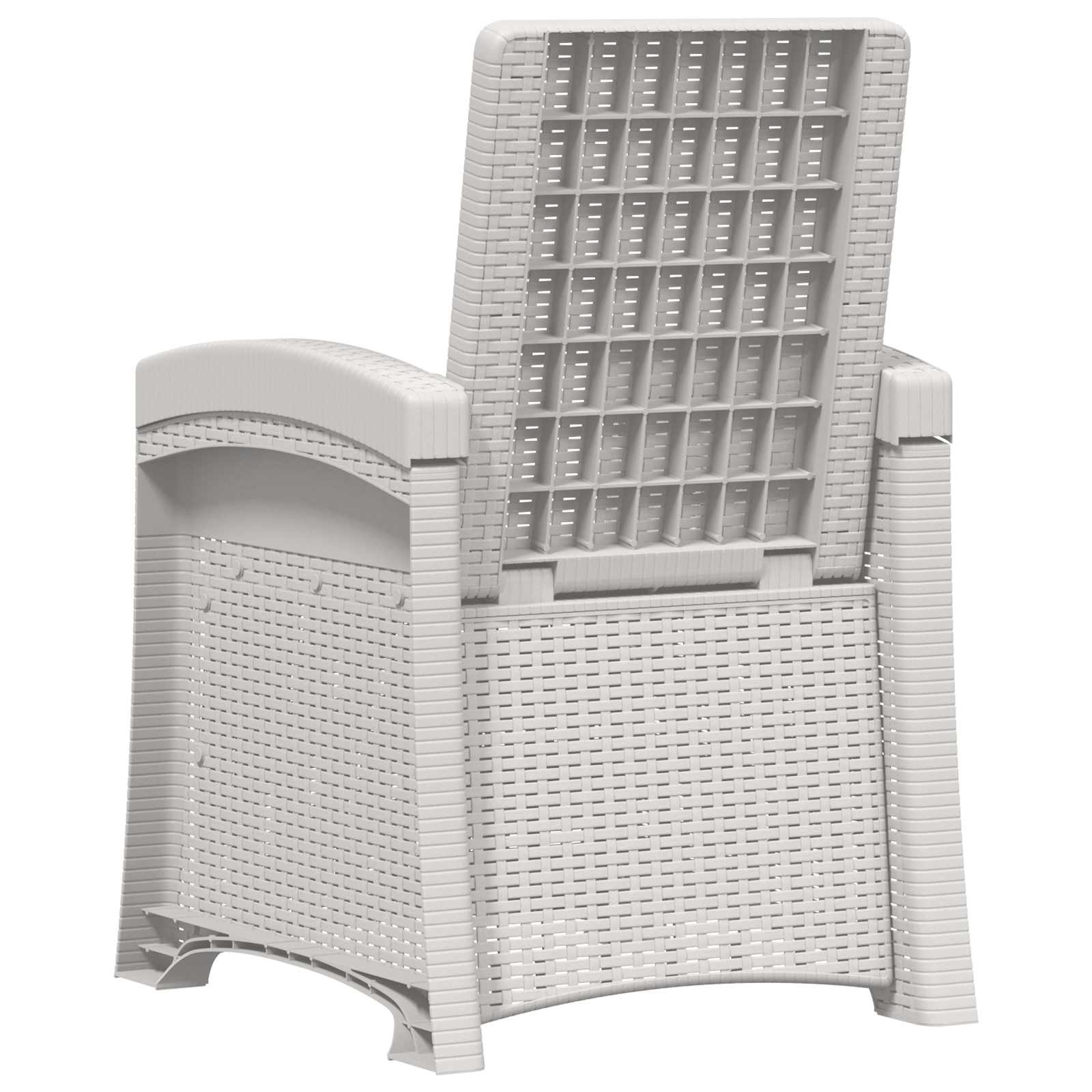 Liegesessel Garten Rattan-Optik 2 pcs Weiß PP